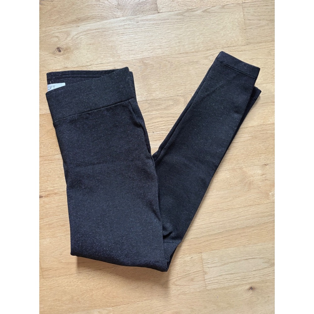 LOFT Women's Leggings‎ Black Sparkle Pull On Career Casual Pants
